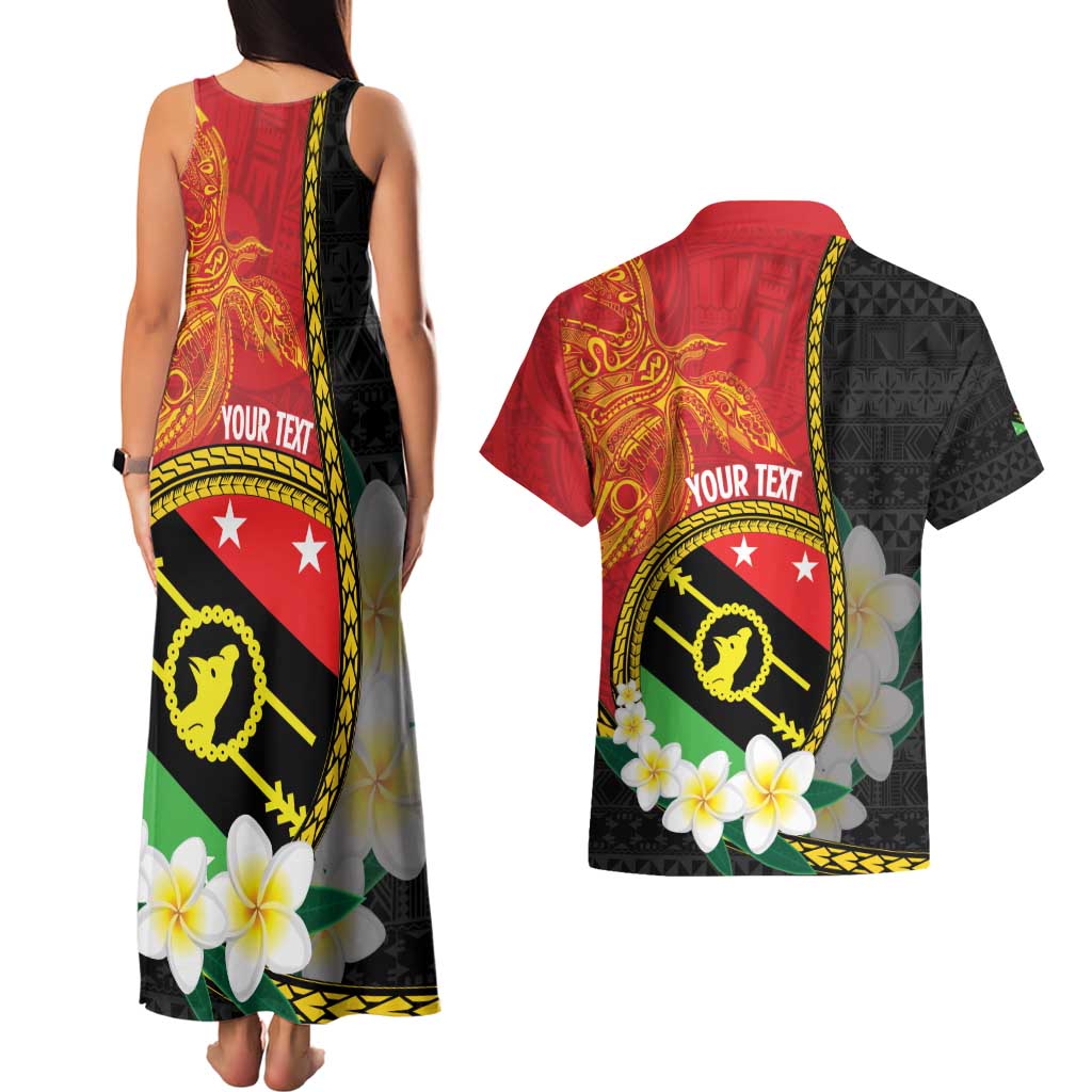 Personalised PNG Sauten Hailans Couples Matching Tank Maxi Dress and Hawaiian Shirt Papua New Guinea Plumeria Melanesian Pattern LT14 - Polynesian Pride