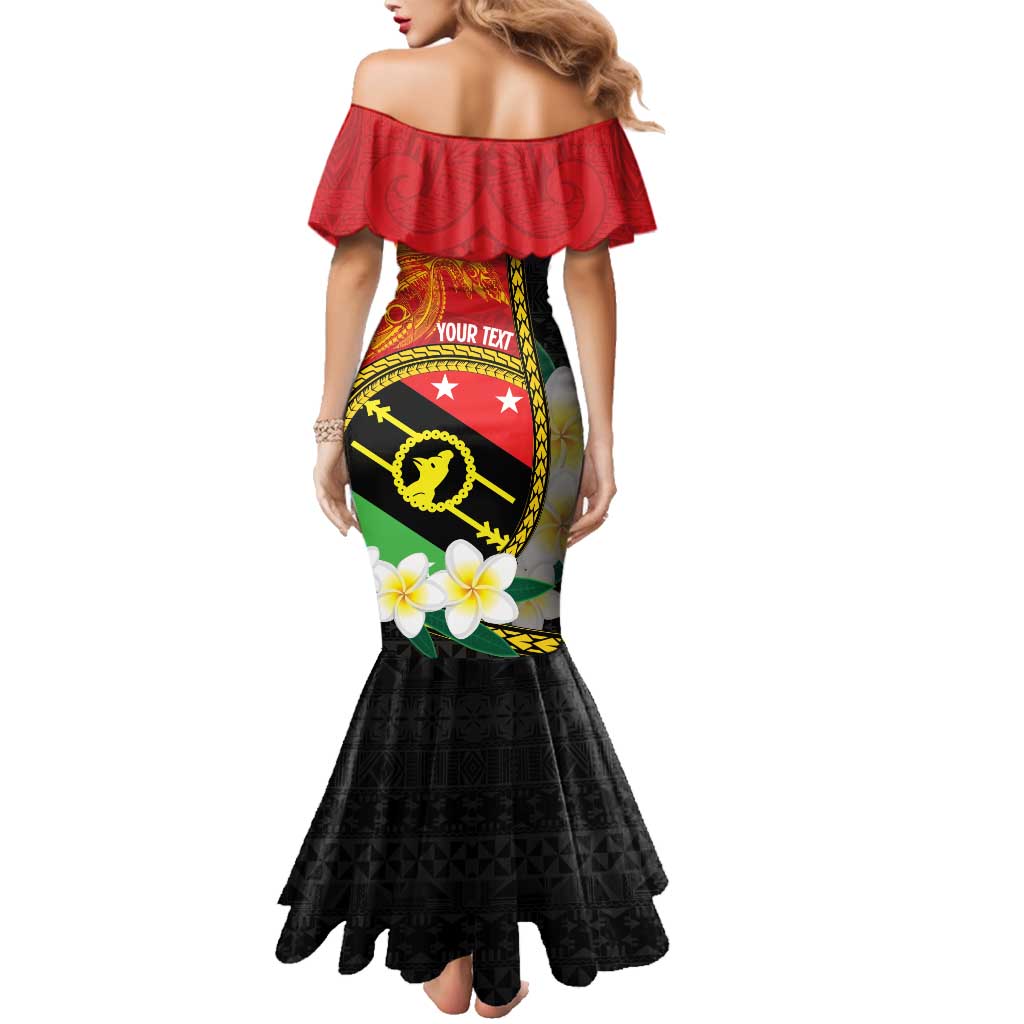 Personalised PNG Sauten Hailans Family Matching Mermaid Dress and Hawaiian Shirt Papua New Guinea Plumeria Melanesian Pattern LT14 - Polynesian Pride