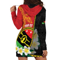 Personalised PNG Sauten Hailans Hoodie Dress Papua New Guinea Plumeria Melanesian Pattern LT14 - Polynesian Pride