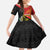 Personalised PNG Sauten Hailans Kid Short Sleeve Dress Papua New Guinea Plumeria Melanesian Pattern - Polynesian Pride