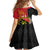 Personalised PNG Sauten Hailans Kid Short Sleeve Dress Papua New Guinea Plumeria Melanesian Pattern - Polynesian Pride