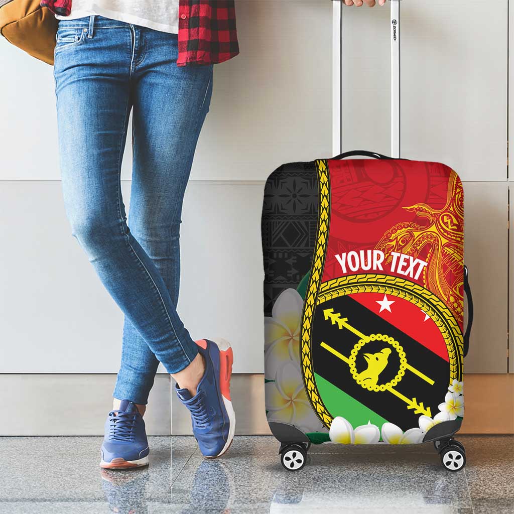 Personalised PNG Sauten Hailans Luggage Cover Papua New Guinea Plumeria Melanesian Pattern - Polynesian Pride