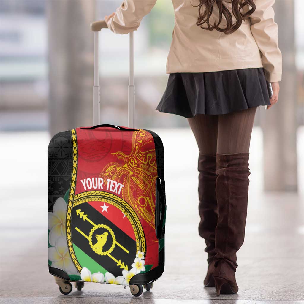 Personalised PNG Sauten Hailans Luggage Cover Papua New Guinea Plumeria Melanesian Pattern - Polynesian Pride
