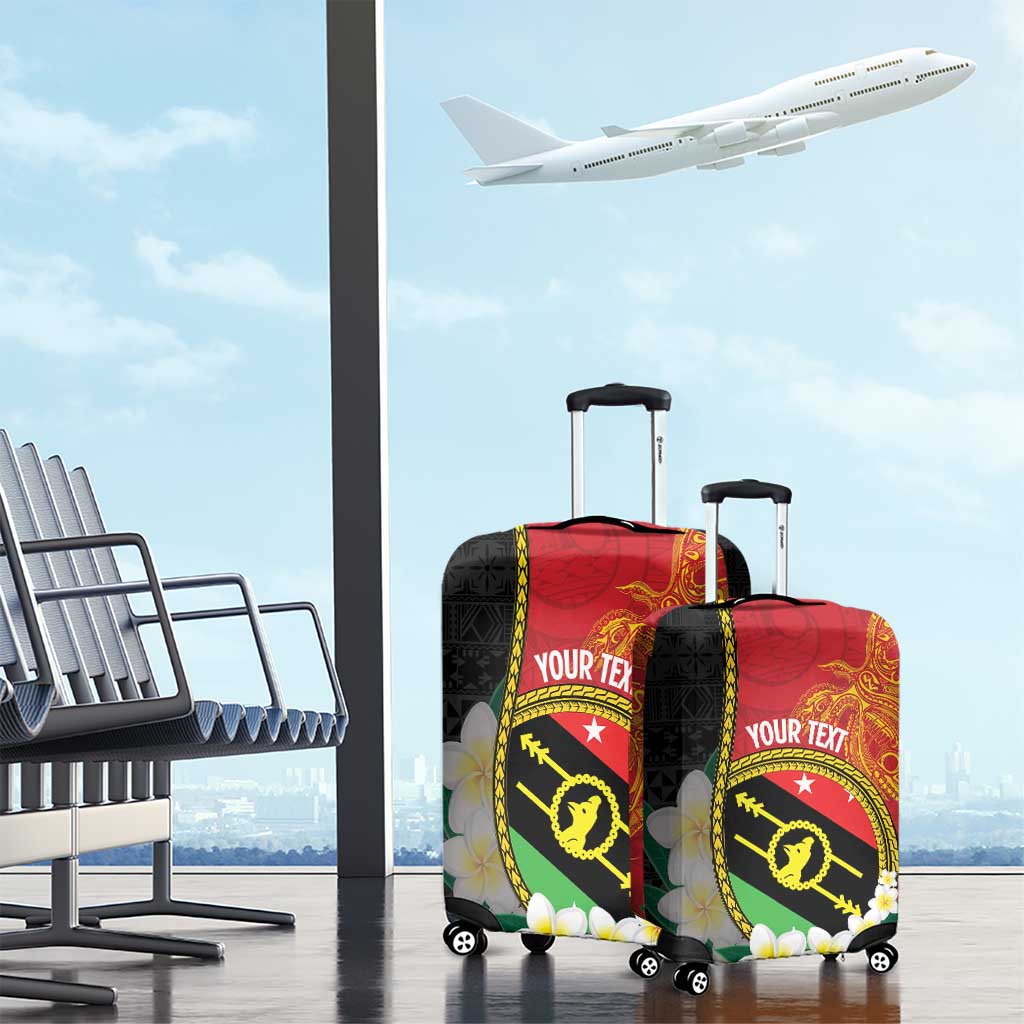 Personalised PNG Sauten Hailans Luggage Cover Papua New Guinea Plumeria Melanesian Pattern - Polynesian Pride