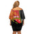 Personalised PNG Sauten Hailans Off Shoulder Short Dress Papua New Guinea Plumeria Melanesian Pattern - Polynesian Pride