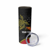 Personalised PNG Sauten Hailans Skinny Tumbler Papua New Guinea Plumeria Melanesian Pattern LT14 - Polynesian Pride