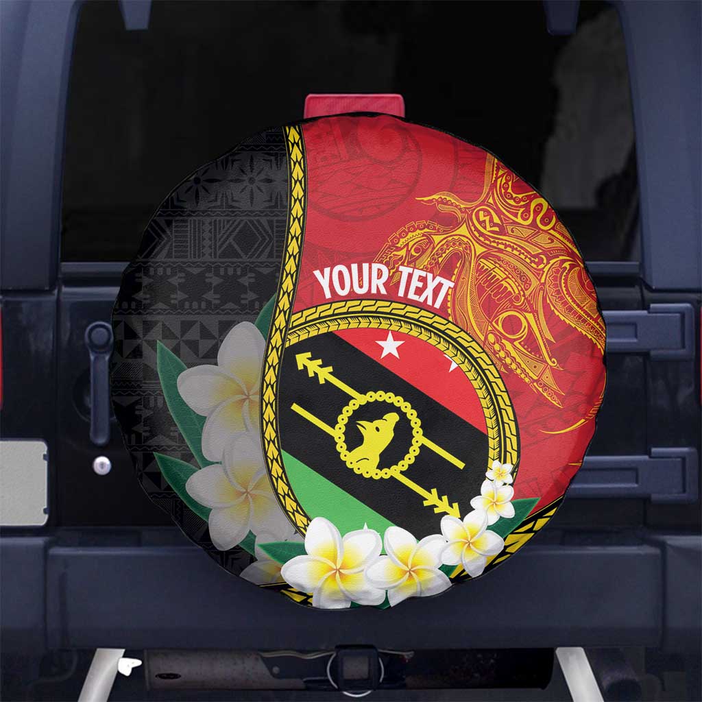 Personalised PNG Sauten Hailans Spare Tire Cover Papua New Guinea Plumeria Melanesian Pattern - Polynesian Pride