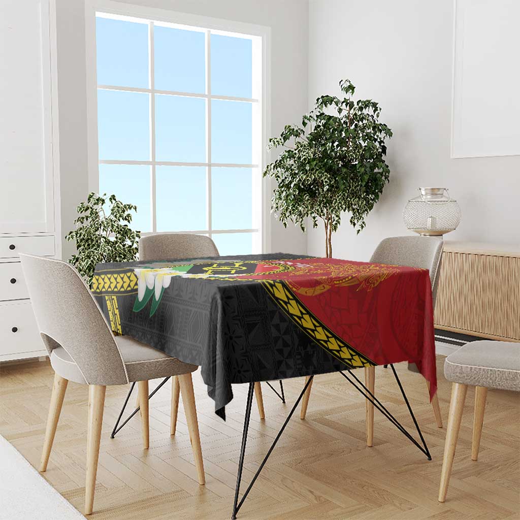 Personalised PNG Sauten Hailans Tablecloth Papua New Guinea Plumeria Melanesian Pattern - Polynesian Pride