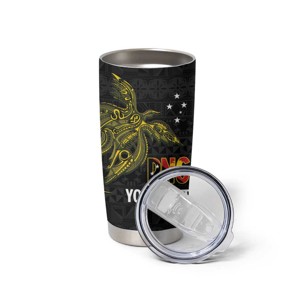 Personalised PNG Sauten Hailans Tumbler Cup Papua New Guinea Plumeria Melanesian Pattern - Polynesian Pride