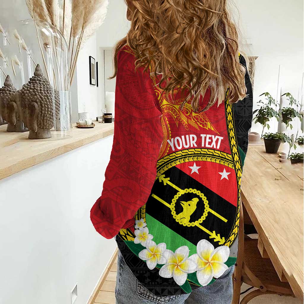 Personalised PNG Sauten Hailans Women Casual Shirt Papua New Guinea Plumeria Melanesian Pattern LT14 - Polynesian Pride