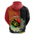 Personalised PNG Sauten Hailans Zip Hoodie Papua New Guinea Plumeria Melanesian Pattern - Polynesian Pride