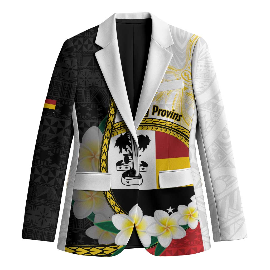 Personalised PNG Madang Provins Blazer Papua New Guinea Plumeria Melanesian Pattern - Polynesian Pride