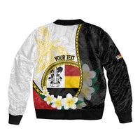 Personalised PNG Madang Provins Bomber Jacket Papua New Guinea Plumeria Melanesian Pattern LT14 - Polynesian Pride
