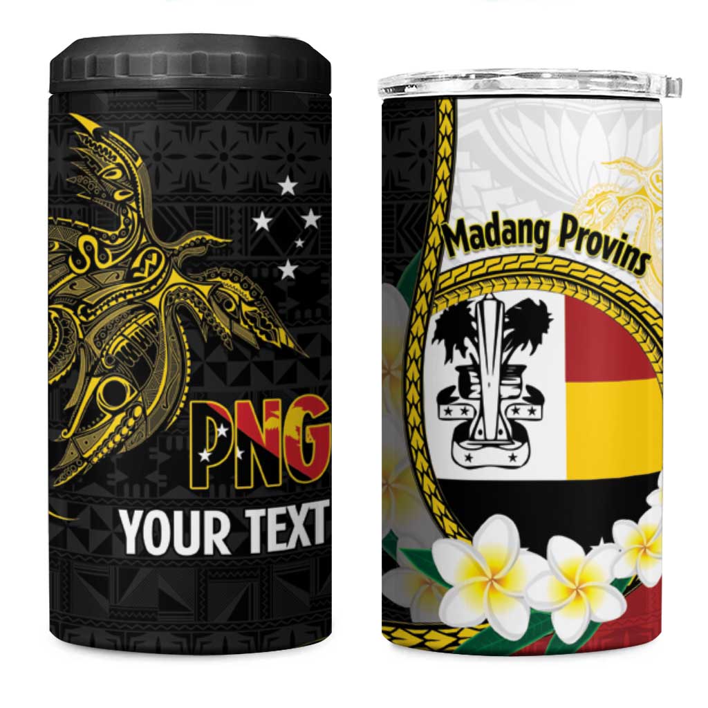 Personalised PNG Madang Provins 4 in 1 Can Cooler Tumbler Papua New Guinea Plumeria Melanesian Pattern LT14 One Size: 16 oz White - Polynesian Pride