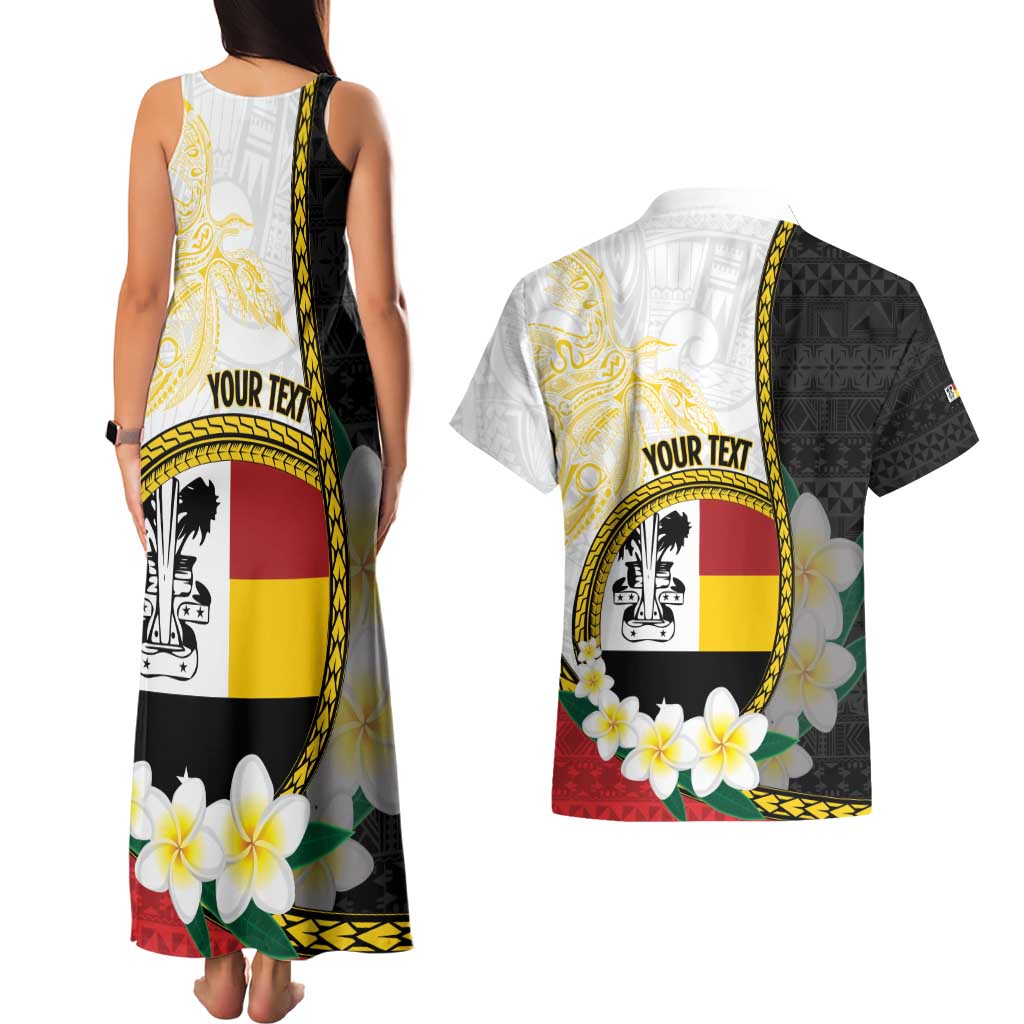 Personalised PNG Madang Provins Couples Matching Tank Maxi Dress and Hawaiian Shirt Papua New Guinea Plumeria Melanesian Pattern LT14 - Polynesian Pride