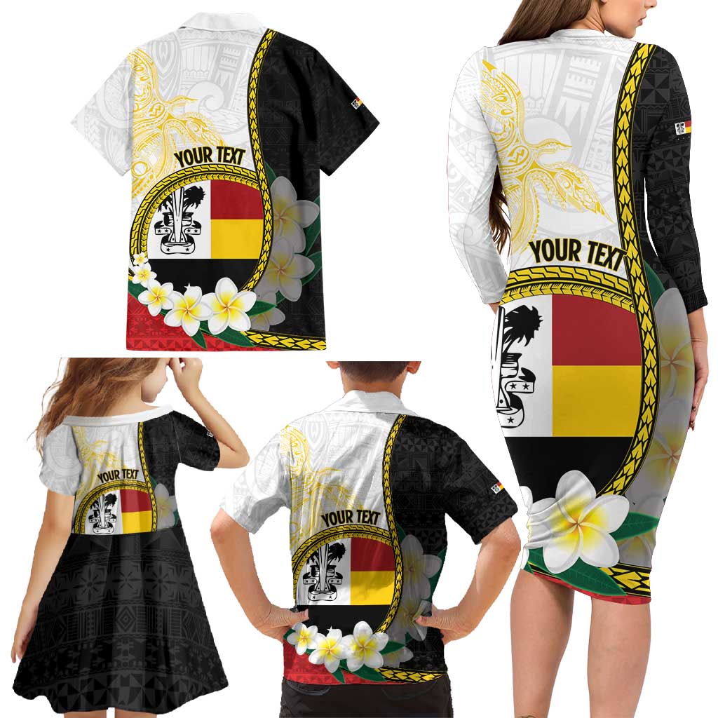 Personalised PNG Madang Provins Family Matching Long Sleeve Bodycon Dress and Hawaiian Shirt Papua New Guinea Plumeria Melanesian Pattern LT14 - Polynesian Pride