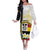 Personalised PNG Madang Provins Family Matching Off The Shoulder Long Sleeve Dress and Hawaiian Shirt Papua New Guinea Plumeria Melanesian Pattern - Polynesian Pride
