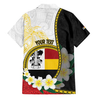Personalised PNG Madang Provins Family Matching Short Sleeve Bodycon Dress and Hawaiian Shirt Papua New Guinea Plumeria Melanesian Pattern LT14 - Polynesian Pride