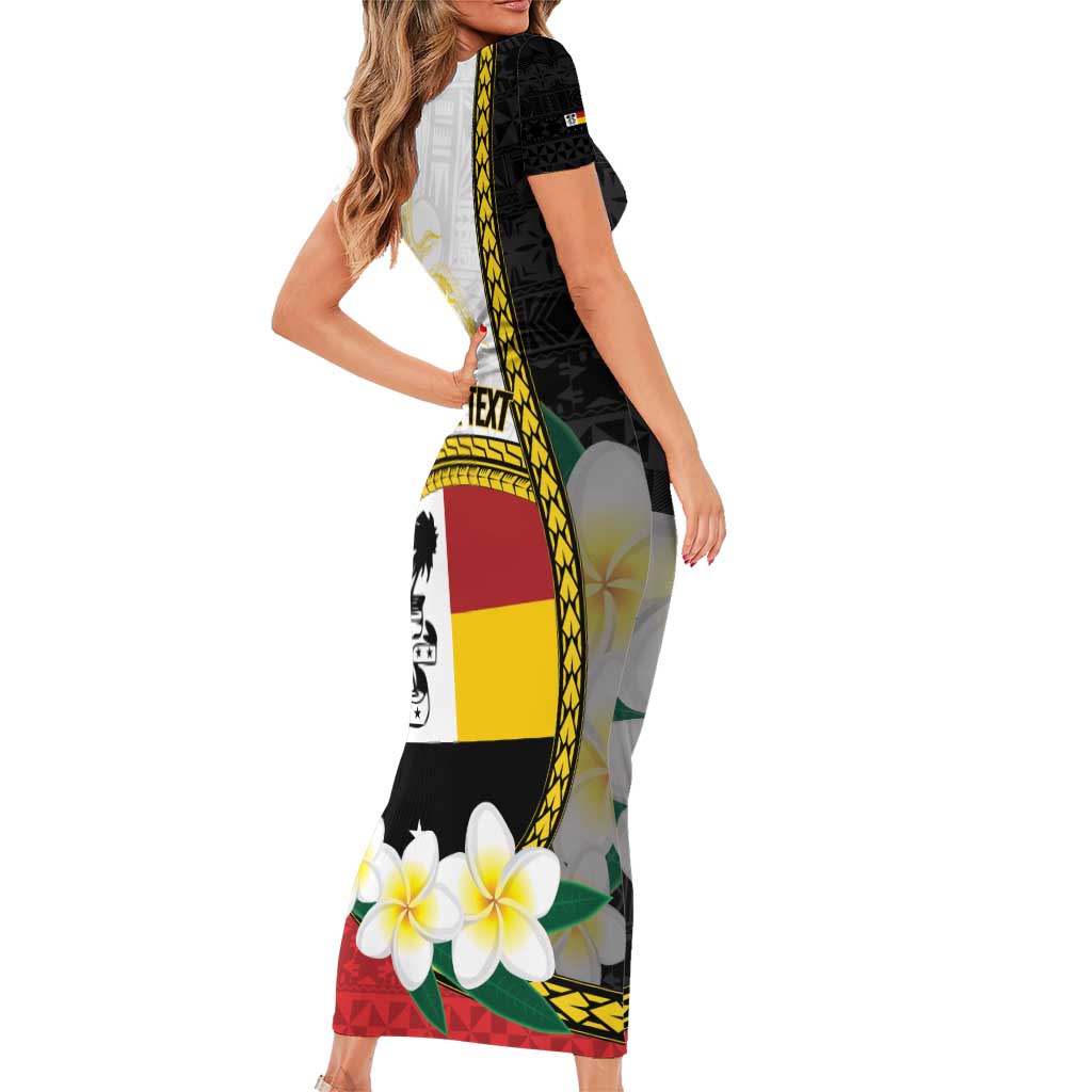 Personalised PNG Madang Provins Family Matching Short Sleeve Bodycon Dress and Hawaiian Shirt Papua New Guinea Plumeria Melanesian Pattern LT14 - Polynesian Pride