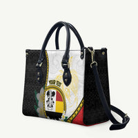 Personalised PNG Madang Provins Leather Bag Papua New Guinea Plumeria Melanesian Pattern - Polynesian Pride