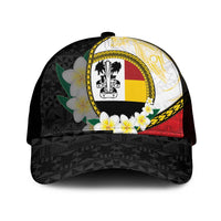 PNG Madang Provins Mesh Trucker Cap Papua New Guinea Plumeria Melanesian Pattern - Polynesian Pride