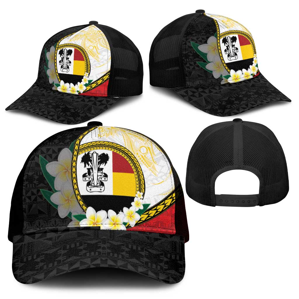 PNG Madang Provins Mesh Trucker Cap Papua New Guinea Plumeria Melanesian Pattern - Polynesian Pride