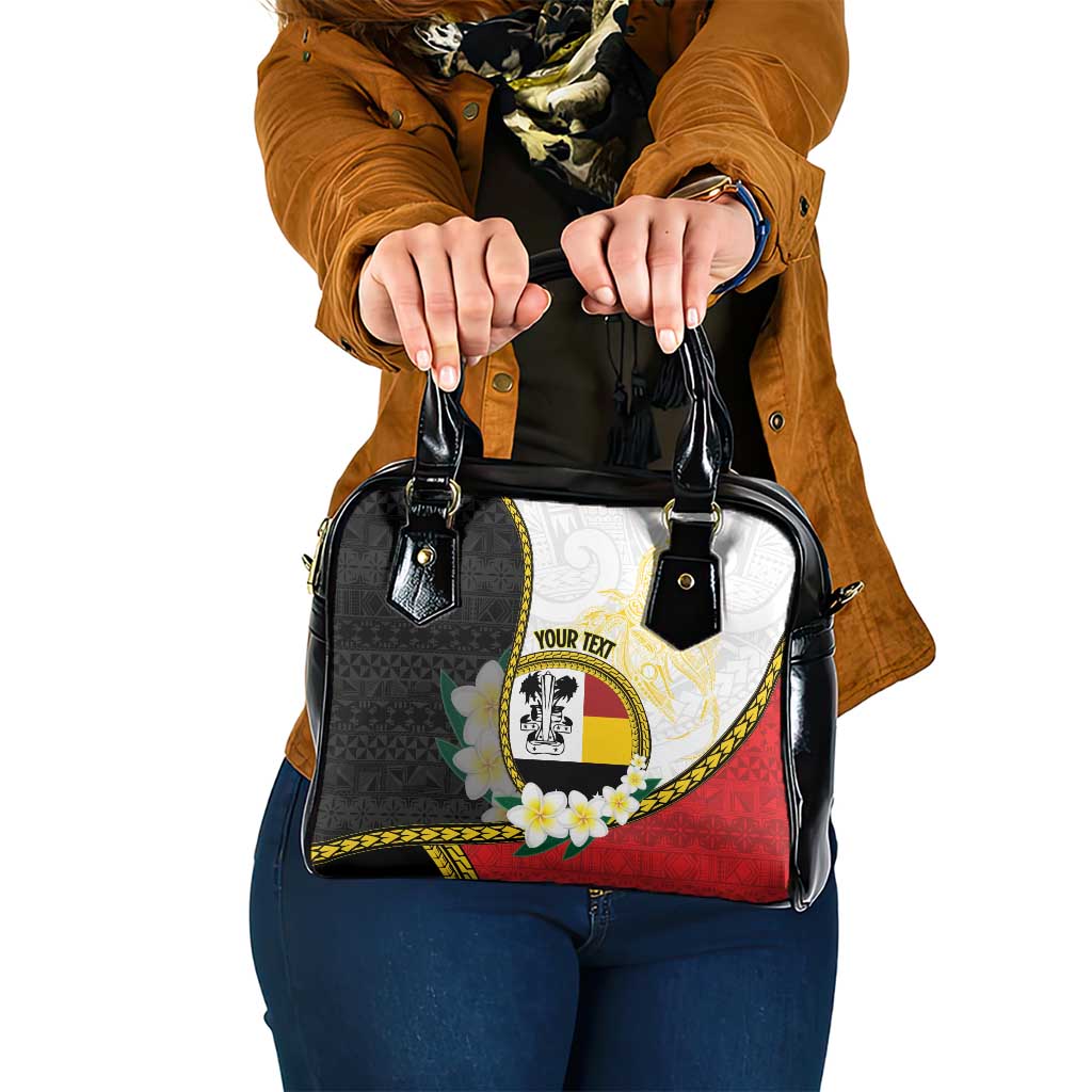 Personalised PNG Madang Provins Shoulder Handbag Papua New Guinea Plumeria Melanesian Pattern - Polynesian Pride