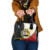 Personalised PNG Madang Provins Shoulder Handbag Papua New Guinea Plumeria Melanesian Pattern - Polynesian Pride
