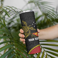Personalised PNG Madang Provins Skinny Tumbler Papua New Guinea Plumeria Melanesian Pattern LT14 - Polynesian Pride