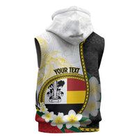 Personalised PNG Madang Provins Sleeveless Hoodie Papua New Guinea Plumeria Melanesian Pattern - Polynesian Pride