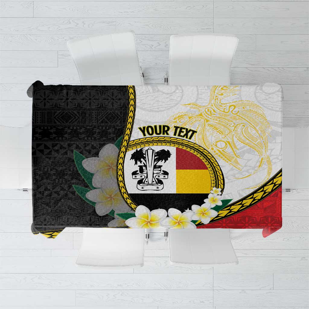 Personalised PNG Madang Provins Tablecloth Papua New Guinea Plumeria Melanesian Pattern LT14 White - Polynesian Pride