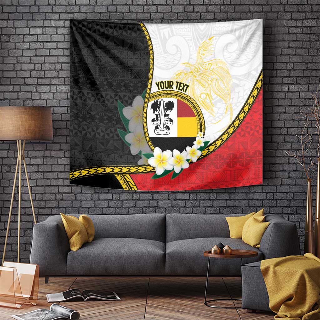 Personalised PNG Madang Provins Tapestry Papua New Guinea Plumeria Melanesian Pattern LT14 White - Polynesian Pride