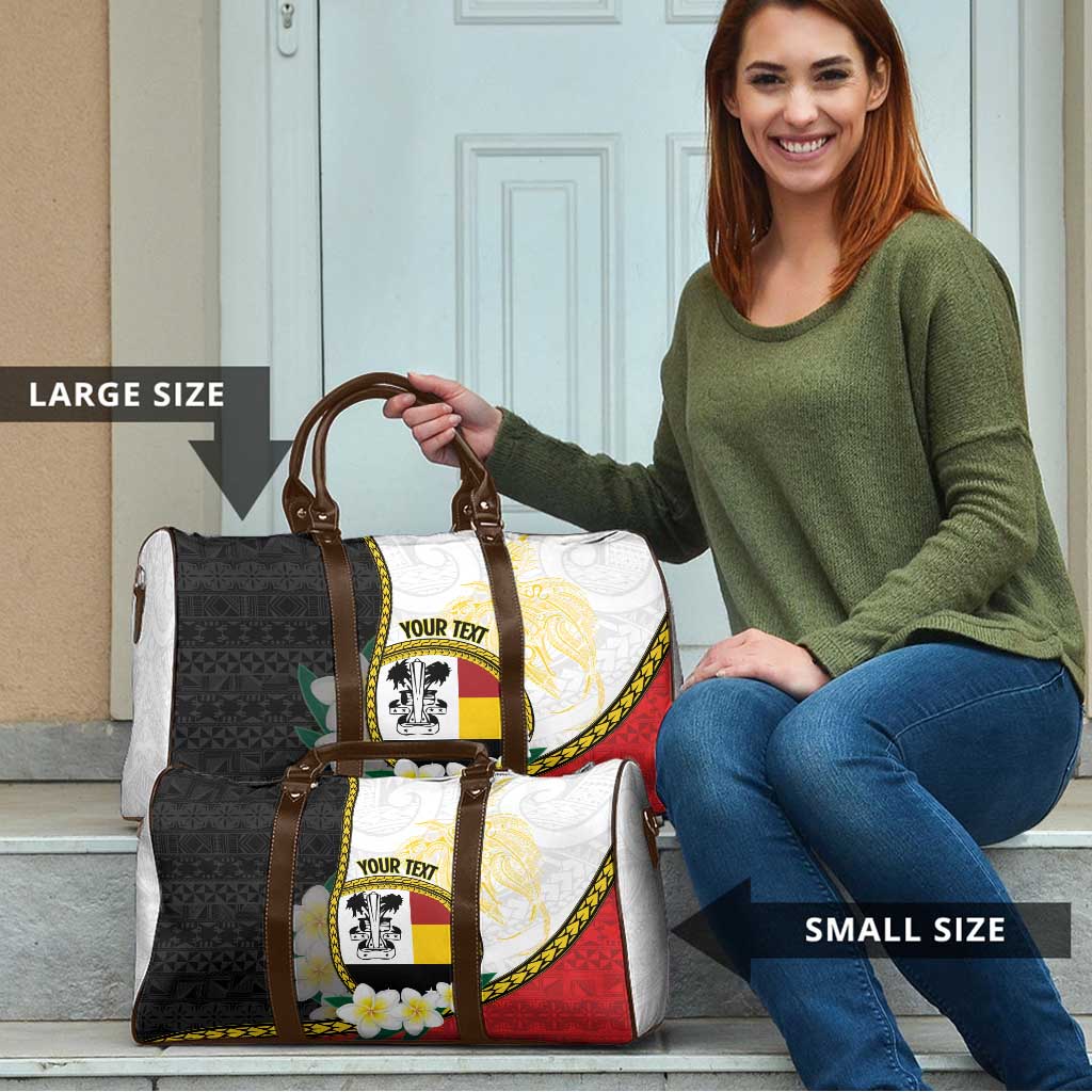 Personalised PNG Madang Provins Travel Bag Papua New Guinea Plumeria Melanesian Pattern - Polynesian Pride