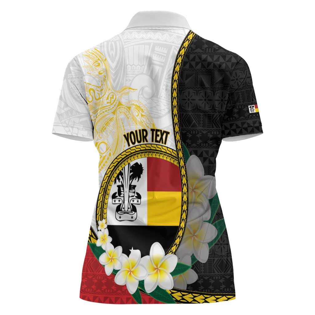 Personalised PNG Madang Provins Women Polo Shirt Papua New Guinea Plumeria Melanesian Pattern LT14 - Polynesian Pride