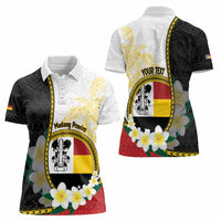 Personalised PNG Madang Provins Women Polo Shirt Papua New Guinea Plumeria Melanesian Pattern LT14 - Polynesian Pride