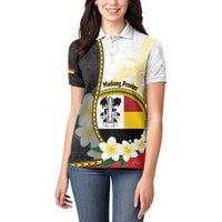 Personalised PNG Madang Provins Women Polo Shirt Papua New Guinea Plumeria Melanesian Pattern LT14 - Polynesian Pride