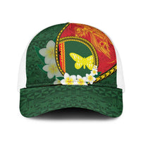 PNG Oro Provins Baseball Net Cap Papua New Guinea Plumeria Melanesian Pattern - Polynesian Pride