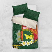 Personalised PNG Oro Provins Bedding Set Papua New Guinea Plumeria Melanesian Pattern - Polynesian Pride