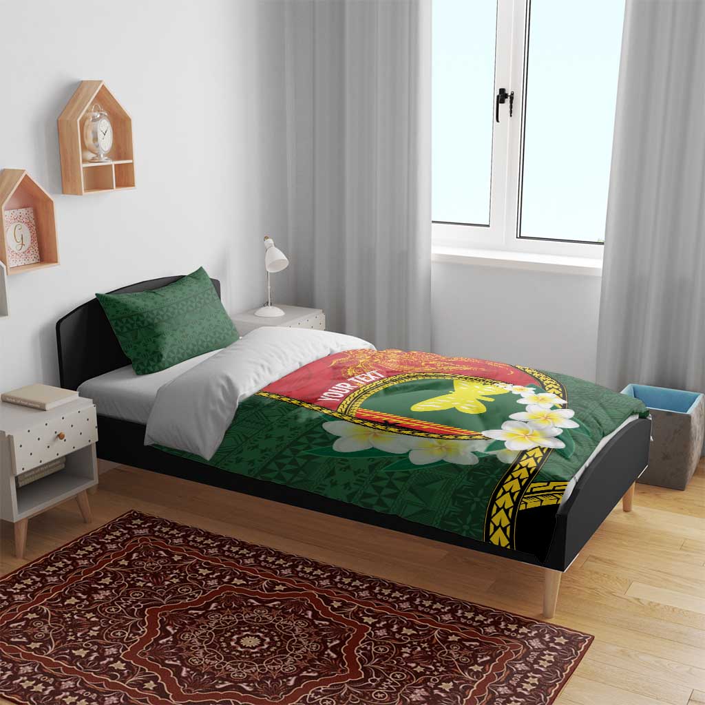 Personalised PNG Oro Provins Bedding Set Papua New Guinea Plumeria Melanesian Pattern - Polynesian Pride