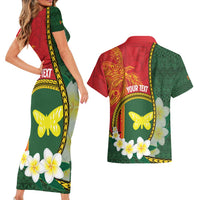 Personalised PNG Oro Provins Couples Matching Short Sleeve Bodycon Dress and Hawaiian Shirt Papua New Guinea Plumeria Melanesian Pattern LT14 - Polynesian Pride