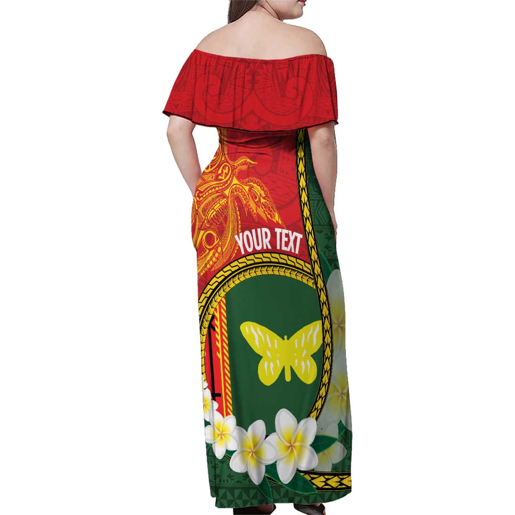 Personalised PNG Oro Provins Family Matching Off Shoulder Maxi Dress and Hawaiian Shirt Papua New Guinea Plumeria Melanesian Pattern LT14 - Polynesian Pride