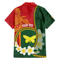 Personalised PNG Oro Provins Family Matching Off Shoulder Short Dress and Hawaiian Shirt Papua New Guinea Plumeria Melanesian Pattern LT14 - Polynesian Pride