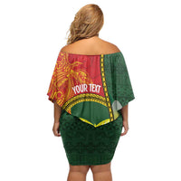 Personalised PNG Oro Provins Family Matching Off Shoulder Short Dress and Hawaiian Shirt Papua New Guinea Plumeria Melanesian Pattern LT14 - Polynesian Pride