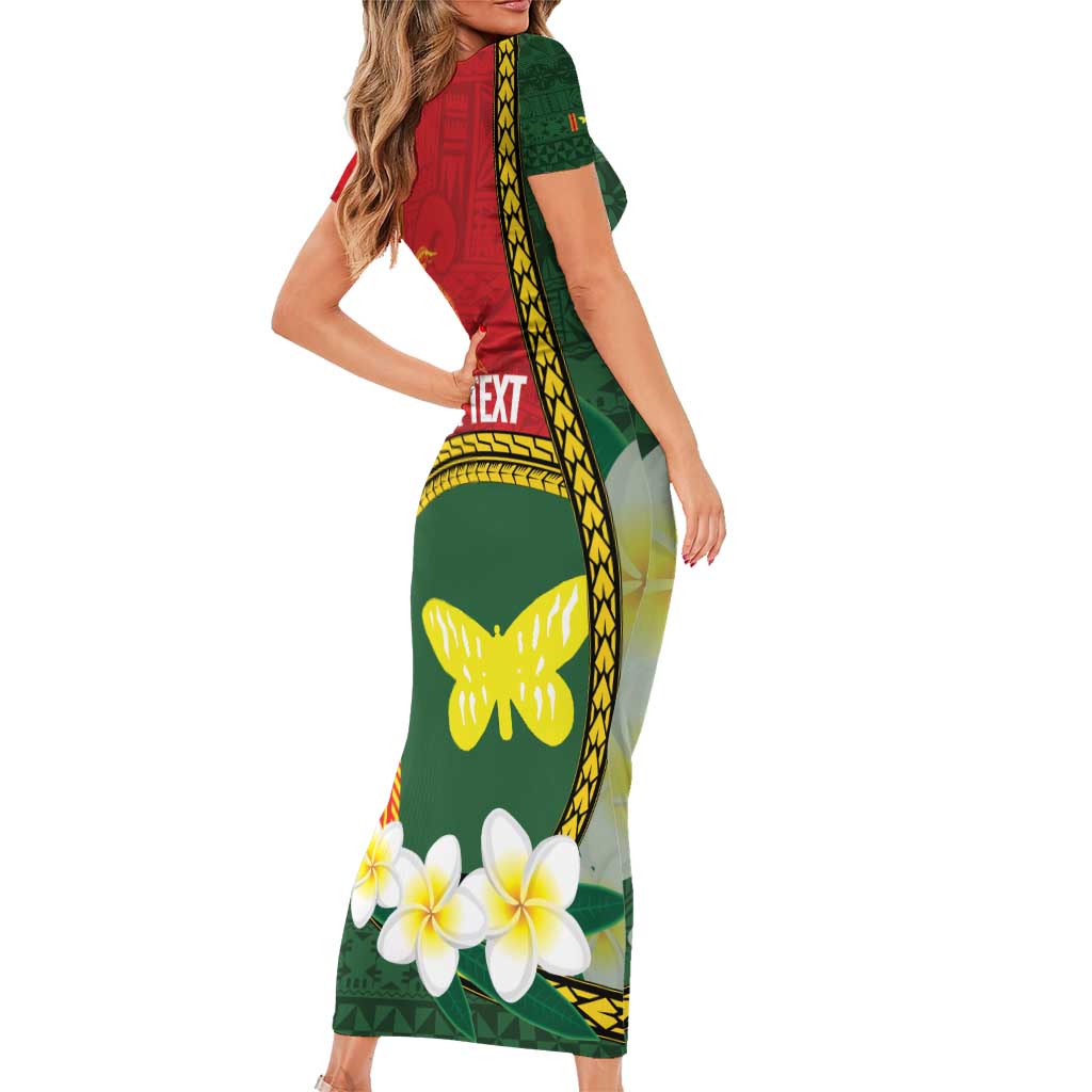 Personalised PNG Oro Provins Family Matching Short Sleeve Bodycon Dress and Hawaiian Shirt Papua New Guinea Plumeria Melanesian Pattern LT14 - Polynesian Pride
