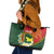 Personalised PNG Oro Provins Leather Tote Bag Papua New Guinea Plumeria Melanesian Pattern - Polynesian Pride
