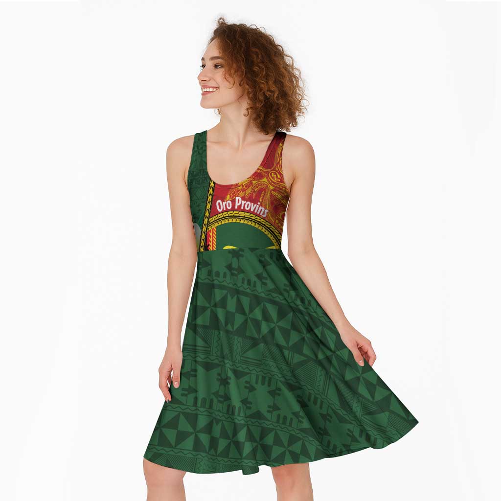 Personalised PNG Oro Provins Midi Dress Papua New Guinea Plumeria Melanesian Pattern - Polynesian Pride