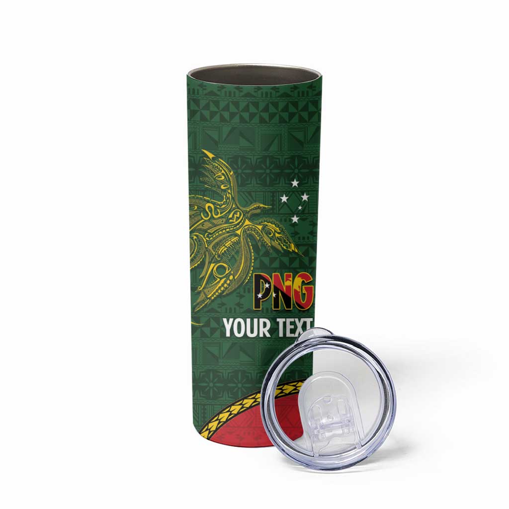 Personalised PNG Oro Provins Skinny Tumbler Papua New Guinea Plumeria Melanesian Pattern LT14 - Polynesian Pride