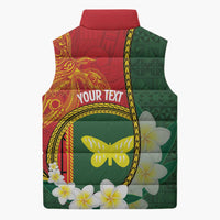Personalised PNG Oro Provins Sleeveless Puffer Jacket Papua New Guinea Plumeria Melanesian Pattern LT14 - Polynesian Pride
