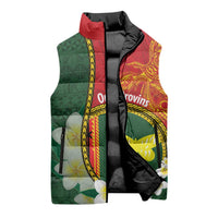 Personalised PNG Oro Provins Sleeveless Puffer Jacket Papua New Guinea Plumeria Melanesian Pattern LT14 - Polynesian Pride