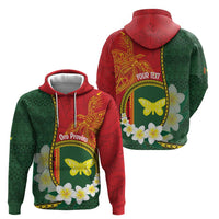 Personalised PNG Oro Provins Zip Hoodie Papua New Guinea Plumeria Melanesian Pattern - Polynesian Pride